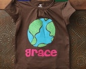 Personalized Earth Applique Shirt