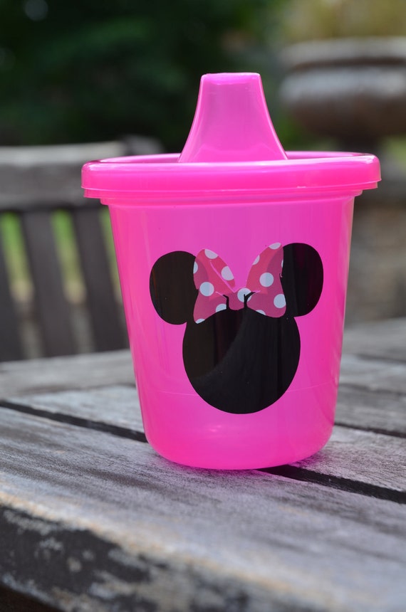 10 Minnie Mouse Pink Sippy Cups By Ihaveafavor On Etsy