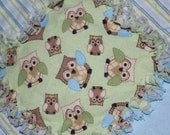 Owl Rag Quilt for Crib or Toddler Bed