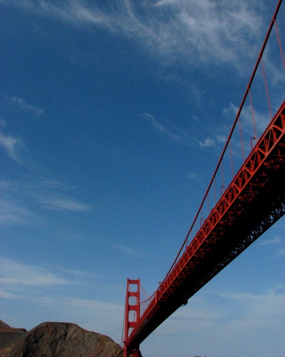 San Francisco Photo - Architecture Design Travel Photograph - Golden Gate - 8x10 Color