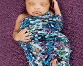 Newborn Wrap Crochet Photography Prop Lilac Blues