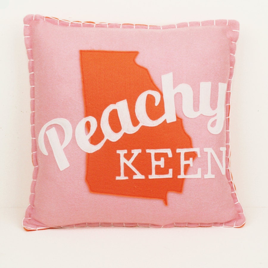 Peachy Keen Georgia Eco Felt Pillow