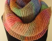 Winter in Pastels: Extra Long, Wool Blend, Multi-color, Super soft Hand knitted Scarf.