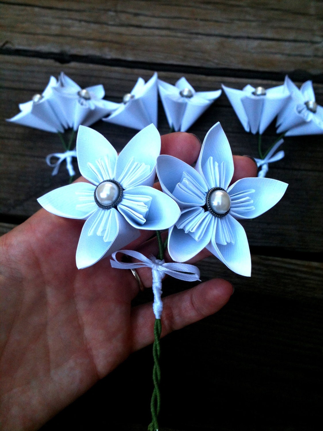 Kusudama flower boutonniere made to order set of 5