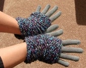 Blue/Purple Flowered Knit Cuffs