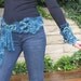 BELT and CUFF Bracelet Fiber Art Crochet Green Navy Mohair Beads Lace Fashion Gift Freeform Winter Fall Accesssories