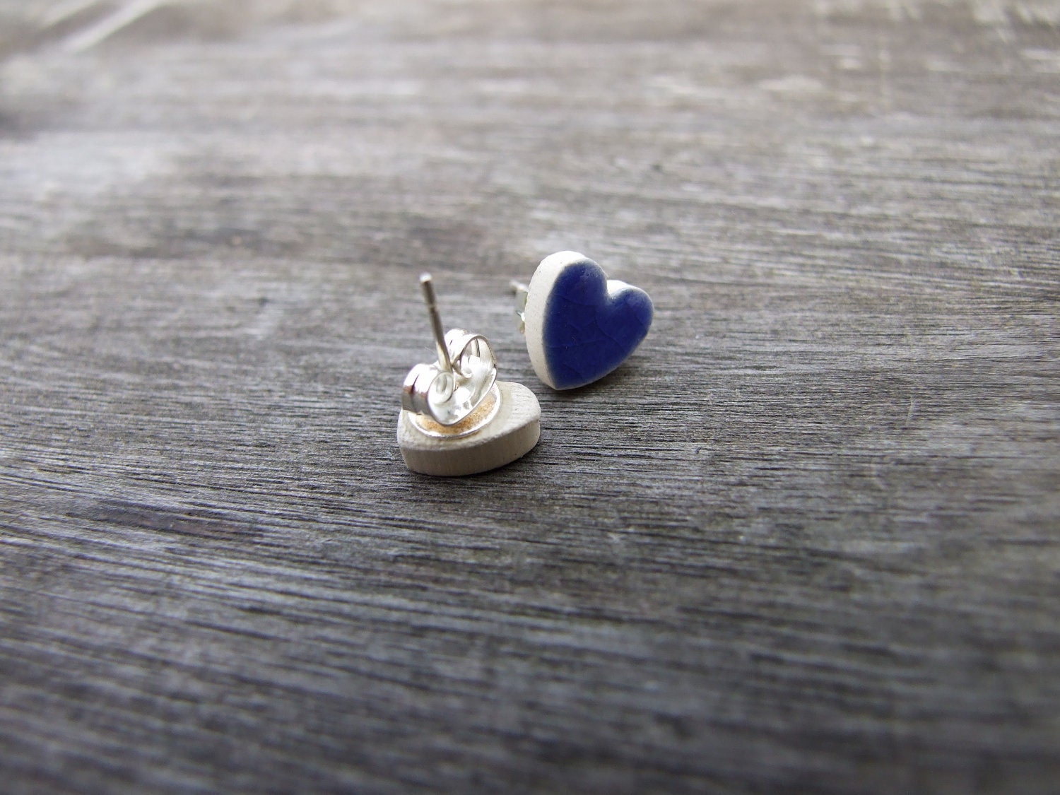 Colourful heart ceramic earrings tiny cute colorful