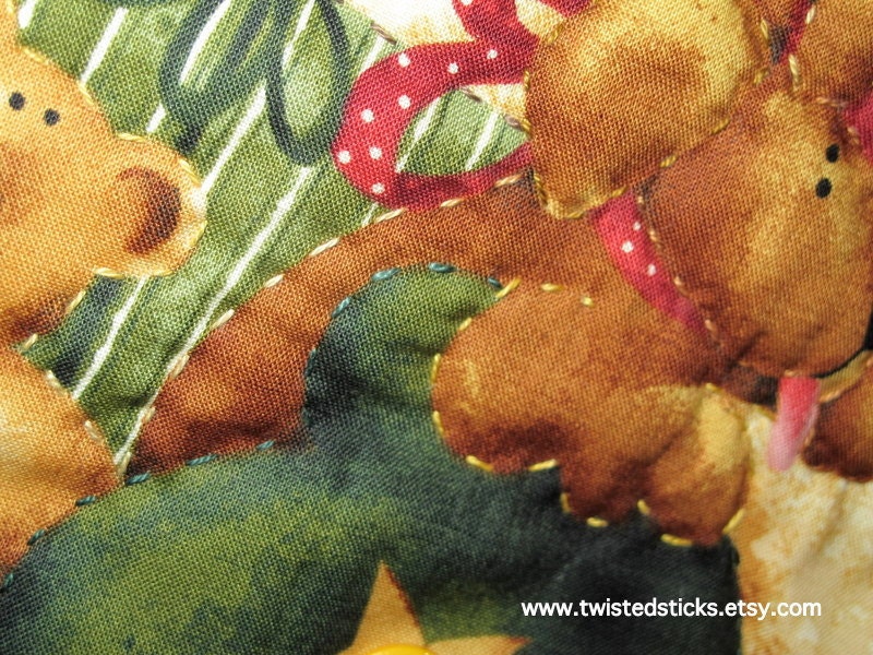Quilted Christmas Stocking, Santa Christmas Stocking, Christmas holiday