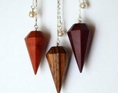 Zebrawood diamond necklace - Light version -  Sterling and wood necklace