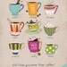 I Love You More Than Coffee / Kitchen art - canvas print / 12"x16" / Reproduction from original illustration