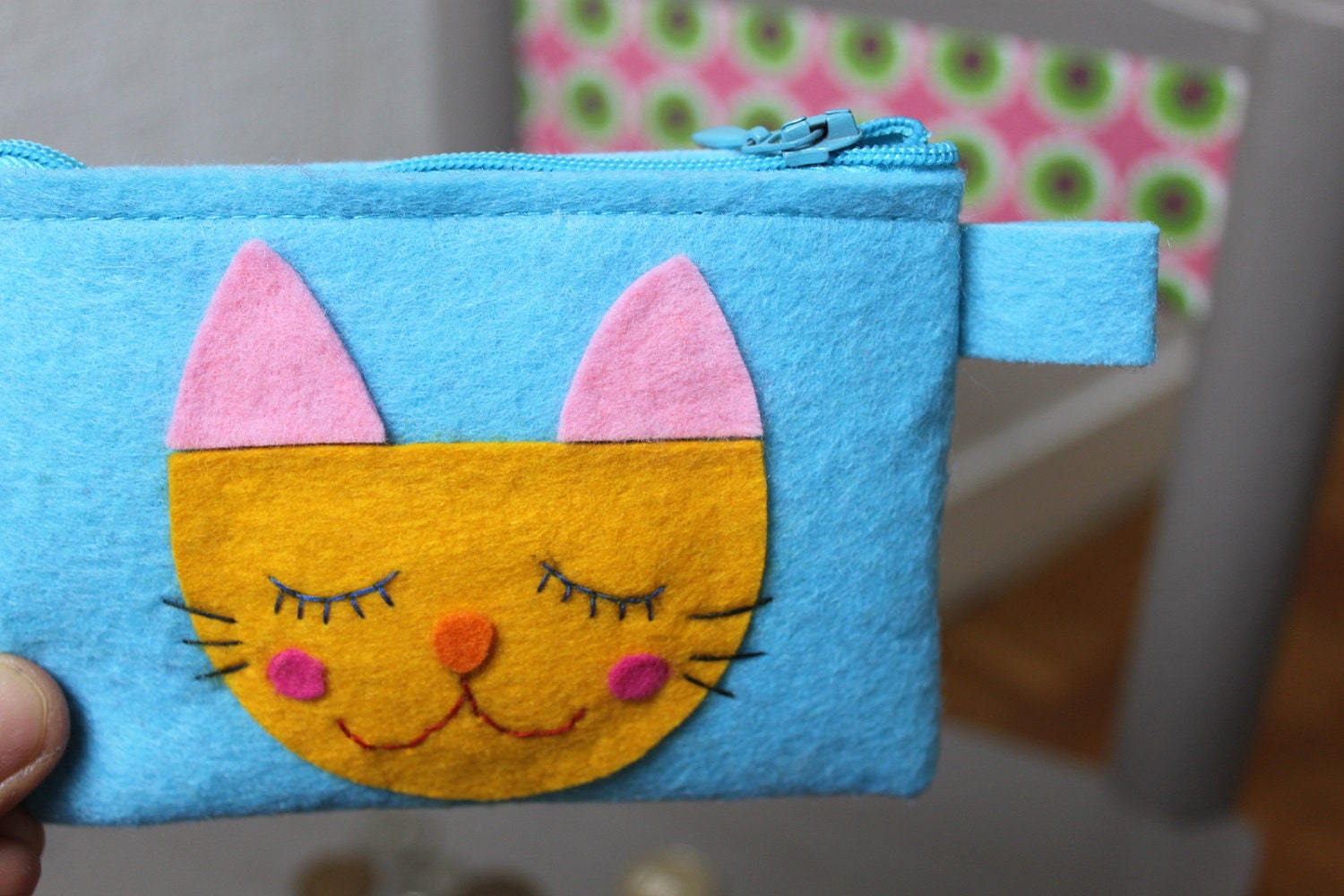 Cute mini pouch purse zipper in felt / Jolie pochette zip en feutrine