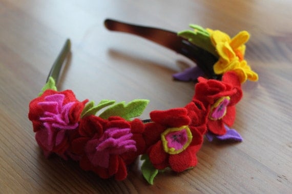 Beautiful headband for children or adult in felt /Serre-tête enfant ou adulte avec feutrine