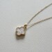 Delicate simple everyday alhambra ivory clover necklace