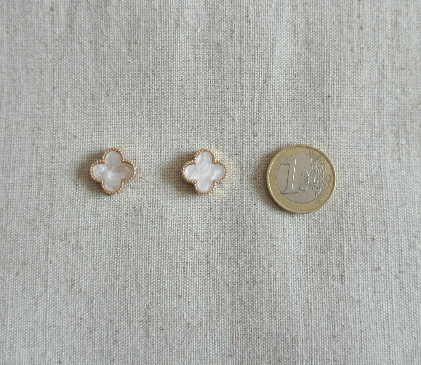 Delicate simple everyday alhambra ivory clover earrings