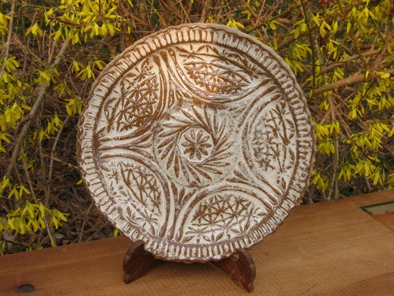 Ceramics and Pottery Plate Stoneware Cake Plate (0213007)