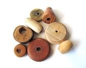 Handmade Wood Beads Mixed Lot of 8 Destash Supplies at Hendyfinds