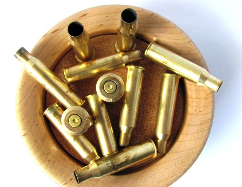 Empty Upcycled Recycled Bullet Casings Shell Brass Bullets 55 Caliber - Lot of 12 at Hendyfinds