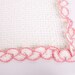 Vintage White Crochet Doily Pink Ruffles Standup Ruffle Edge Vanity Dresser Linen