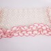 Vintage White Crochet Doily Pink Ruffles Standup Ruffle Edge Vanity Dresser Linen