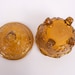 Covered Candy Dish Amber Covered Footed Grapevine Pattern Compote Pressed Glass