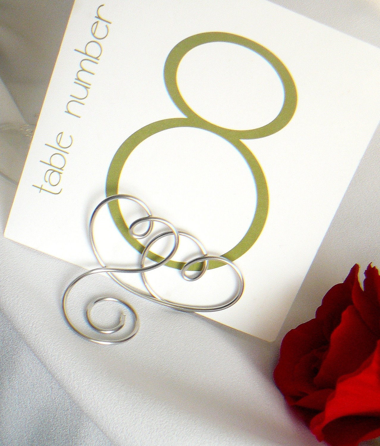 Wedding Decorations, Table Number Holder, Double Hearts 5