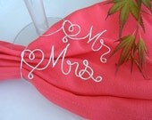 Wedding Decorations, Bride & Groom Wine Glass Charms, Mr Mrs, Unique Wedding Details