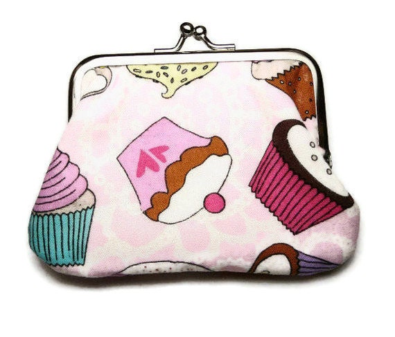 Pink Purse with Cupcakes, I Heart Cupcakes Coin Purse