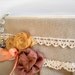 Handmade cottage chic zipper bag / stone beige linen / yellow dupioni silk / dusty pink / vintage lace / cotton print / for her