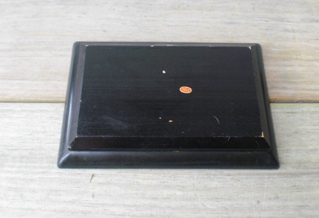 Vintage owl tray / retro kitchen / yellow / orange / green / folk owl / desk office decor / kitsch / Japanese