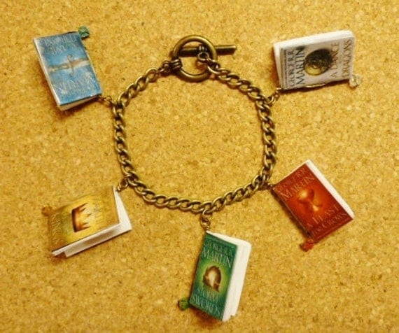 Game of thrones book charm bracelet