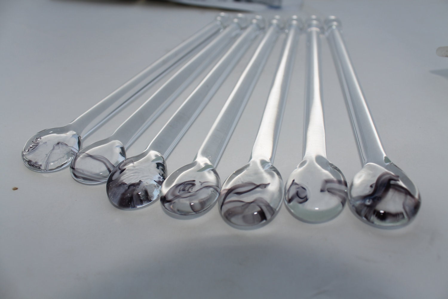 High End Drink Stir Sticks Pyrex Glass Swizzle by OceanBeachGlass