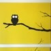Owl Painting Art - Yellow Owl Silhouette - Fall Decor - Spooky Modern Wall Art 18 x 24 (Set of 4)