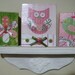 Pink Green Owl Flower Bird Nursery Wood Blocks Decor - Wood Nursery Art - Wood Nursery Blocks - Mixed Media Nursery Decor