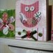 Pink Green Owl Flower Bird Nursery Wood Blocks Decor - Wood Nursery Art - Wood Nursery Blocks - Mixed Media Nursery Decor