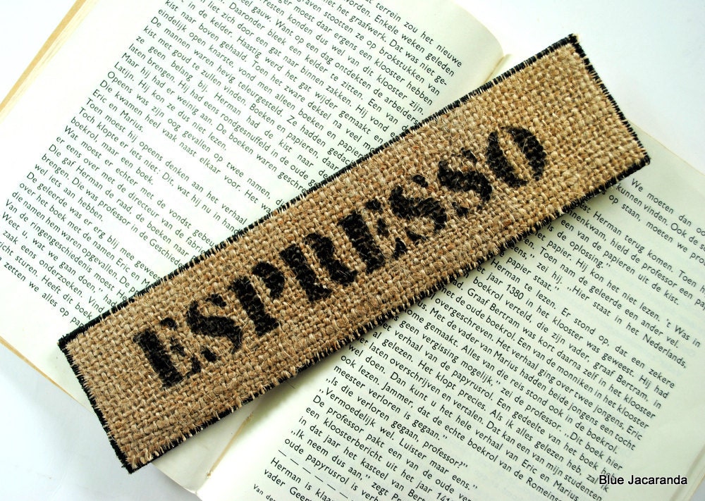 Espresso Bookmark - Upcycled Burlap Coffee Sack - Eco Friendly