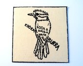 Bird Word Art Kookaburra Calligram Card Screen Print Black on White