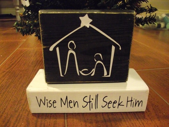 Wise Men Still Seek Him Christmas Stacking Wood Blocks
