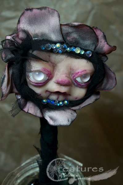 Erika, the flower of my dark garden. Ooak art gothic doll