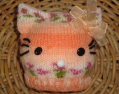 Hello Kitty baby hat - perfect newborn photo prop and Halloween costume and every day use.