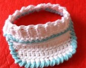 Baby Boy Baseball Hat / Headband , soft crochet  baby boy accessory, perfect newborn photo prop.