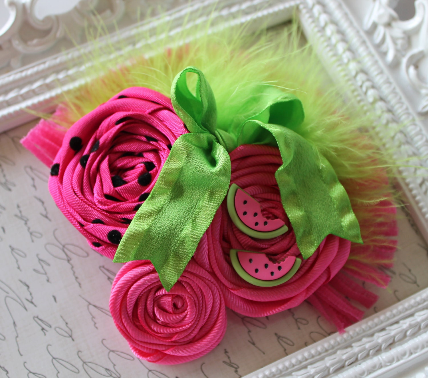 Watermelon Headband--Watermelon Hairclip-Hot pink headband-Hot pink Headbands--Watermelon bows-Watermelon Hairbows-Watermelon bows