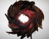 Feather Wreath Glamorous Pink Black