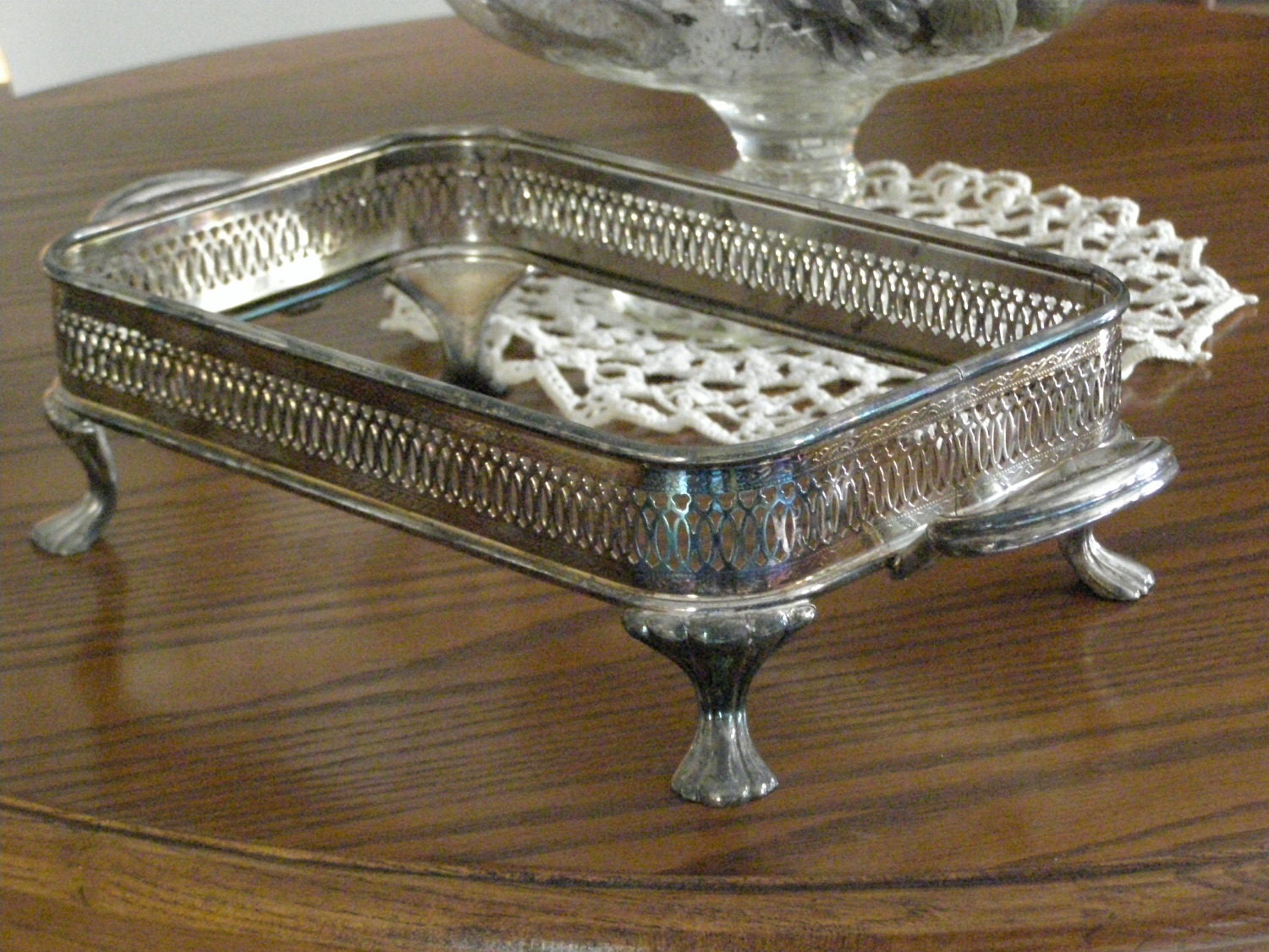 Silver plated Rectangular Dish serving holder by parkie2 on Etsy