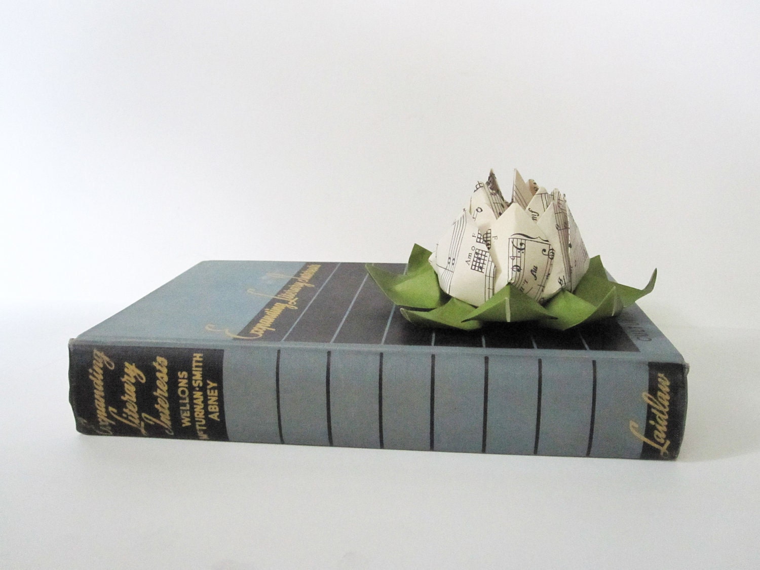 Vintage Hardcover Book with Color, Black and White Illustrations -- "Expanding Literary Interests" -- Blue, Black Binding