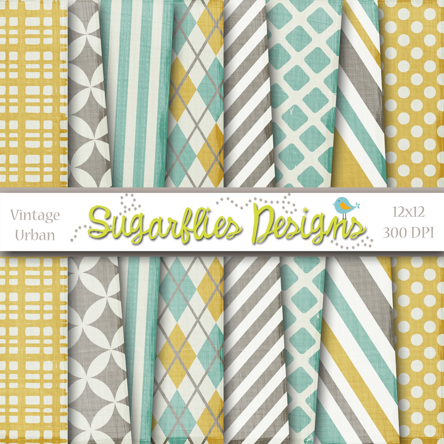 Digital Scrapbook Paper and Digital Paper Packs -- Urban Vintage