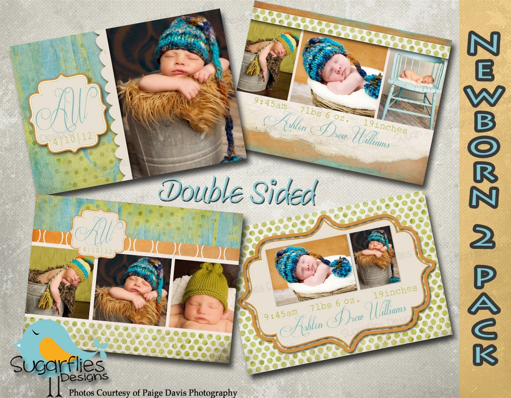 Baby Announcement Templates - Baby Boy Dirty Collection