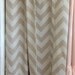 74x90 Khaki and /White Chevron Shower Curtain
