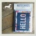 Hello. Note Cards (Set of 5) -- (Simple, Vintage-Style, Typography, Flowers, Orange, Gray, Gift Under 10, Bold, Modern, Spring)