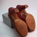 40s red snakeskin heels sling back peep toe size 6