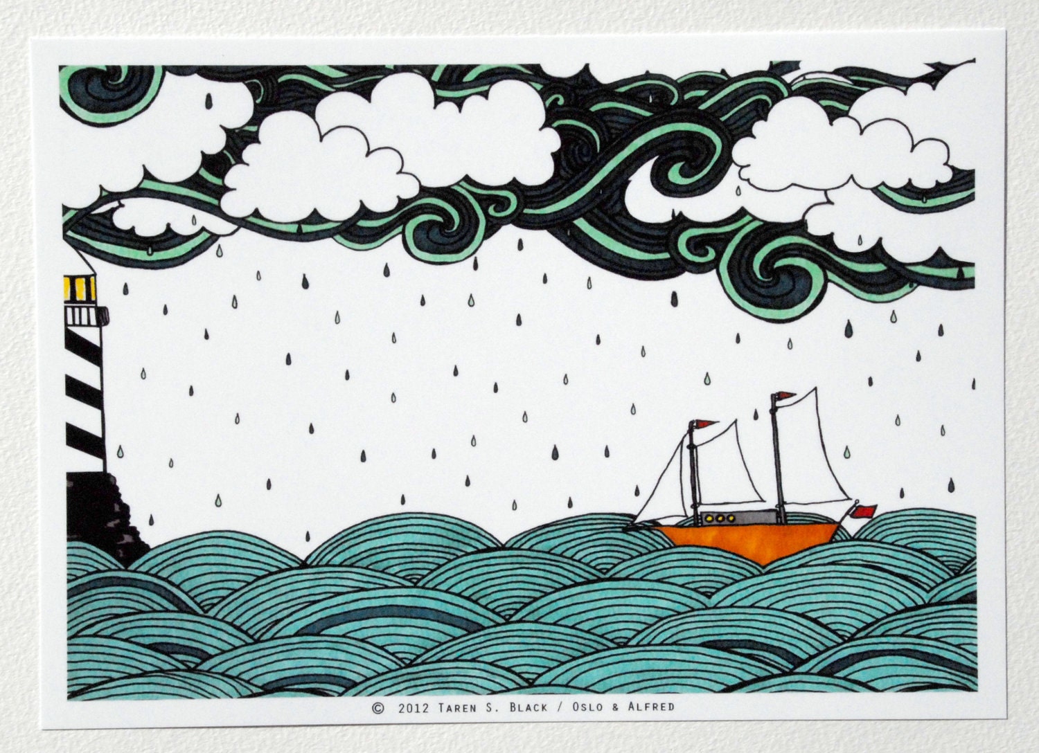 A Rainy Day at Sea - Illustration by: Taren S. Black